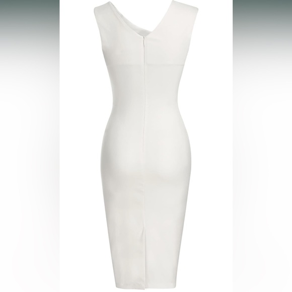 MUXXN Women's Retro 1950s Style Sleeveless Slim Business Pencil Dress - Picture 4 of 13